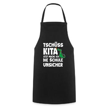 Schulanfang - Kochschürze - Schwarz - Vorne - AI Model Male 185 dark (185cm)