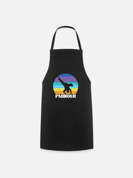 Gymnastics Parkour Sports Freerunning - Cooking Apron - black
