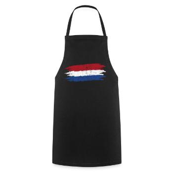 Holländische Flagge Pinselstriche T-Shirt - Kochschürze - Schwarz - Vorne - AI Model Male 185 dark (185cm)