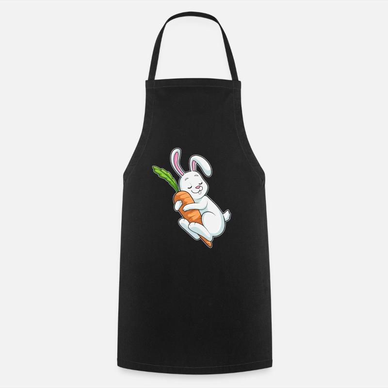 Hase Karotte - Kochschürze - Schwarz