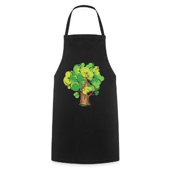 baum bäume natur nature bio Natur illustration - Kochschürze - Schwarz - Vorne - AI Model Male 185 dark (185cm)