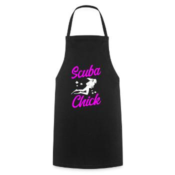 Diving Diver Girl Scuba Chick - Kochschürze - Schwarz - Vorne - AI Model Male 185 dark (185cm)
