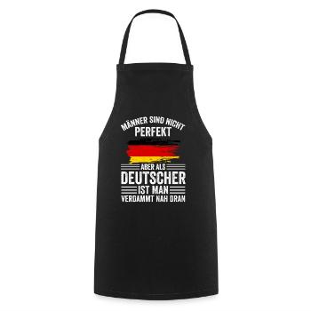 Deutschland Deutsch Deutsche Deutscher Deutsche Mä - Kochschürze - Schwarz - Vorne - AI Model Male 185 dark (185cm)
