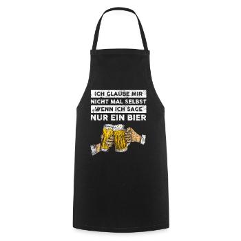 Bier - Lustige Geschenkidee mit Bier Spruch - Kochschürze - Schwarz - Vorne - AI Model Male 185 dark (185cm)