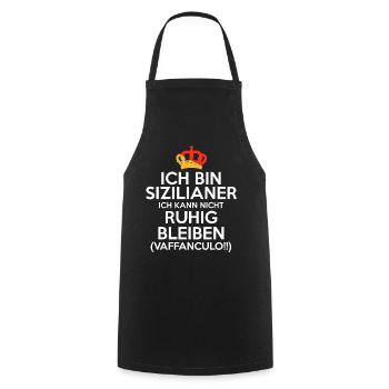Sizilianer Italien Vaffanculo Italia Italiener - Kochschürze - Schwarz - Vorne - AI Model Male 185 dark (185cm)