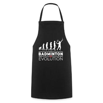 Badminton is evolution - Message Humour Parodie - Cooking Apron - black - Front - AI Model Male 185 dark (185cm)