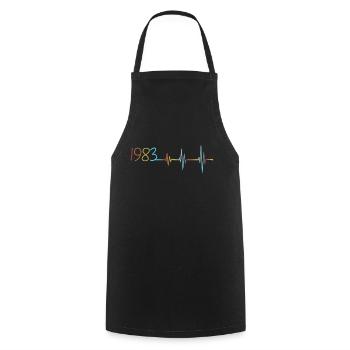 Heartbeat Retro Birthday Vintage 1983 Vintage - Cooking Apron - black - Front - AI Model Male 185 dark (185cm)