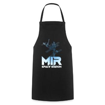 Mir Space Station - Cooking Apron - black - Front - AI Model Male 185 dark (185cm)