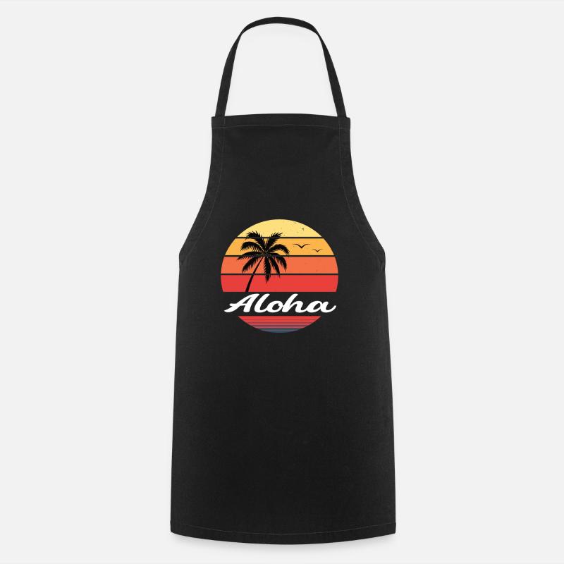 Palmen Aloha - Kochschürze - Schwarz