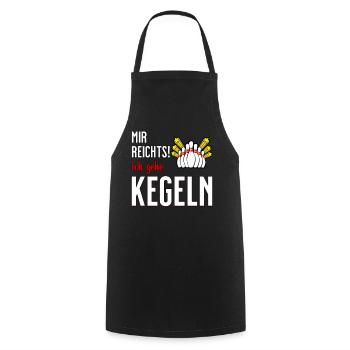 Mir reichts - ich gehe Kegeln lustiger Spruch - Kochschürze - Schwarz - Vorne - AI Model Male 185 dark (185cm)