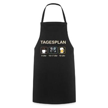 Badminton Tagesplan lustig - Kochschürze - Schwarz - Vorne - AI Model Male 185 dark (185cm)