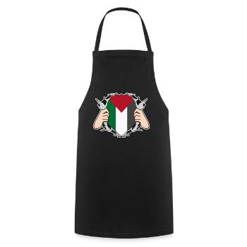 Palestine - Cooking Apron - black - Front - AI Model Male 185 dark (185cm)