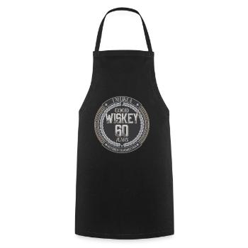 60th birthday 60 years I'm like good whiskey - Cooking Apron - black - Front - AI Model Male 185 dark (185cm)