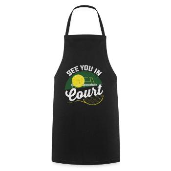 Tennis Coach See You In Court - Cooking Apron - black - Front - AI Model Male 185 dark (185cm)