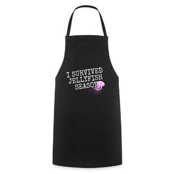Qualle I Survived Jellyfish Season Quasson Océan - Tablier de cuisine - noir - Devant - AI Model Male 185 dark (185cm)