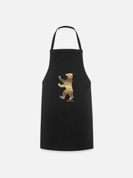 I Love Berlin - Goldener Bär Design - Kochschürze - Schwarz