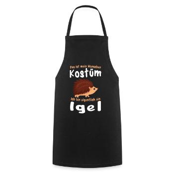 Igel Menschen Kostüm Lustiges Stacheltier - Kochschürze - Schwarz - Vorne - AI Model Male 185 dark (185cm)