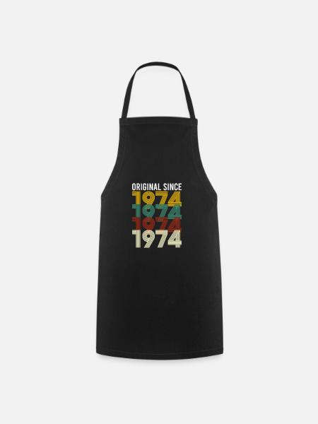Vintage Original Since 1974 Anniversaire Année de naissance - Tablier de cuisine - noir