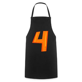 Four 4 - Cooking Apron - black - Front - AI Model Male 185 dark (185cm)