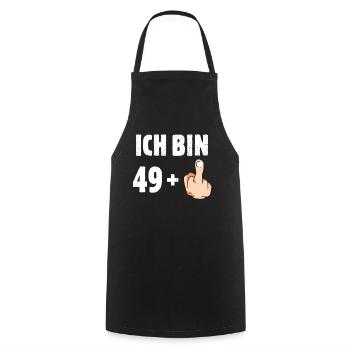 Ich bin 49 plus eins - Kochschürze - Schwarz - Vorne - AI Model Male 185 dark (185cm)