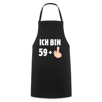 Ich bin 59 plus eins - Kochschürze - Schwarz - Vorne - AI Model Male 185 dark (185cm)