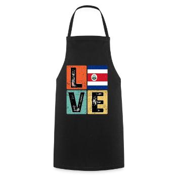 I Love Costa Rica drapeau pour Costa Rica Pride - Tablier de cuisine - noir - Devant - AI Model Male 185 dark (185cm)
