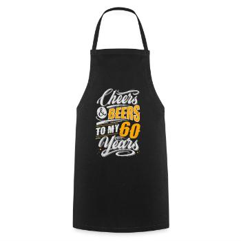 60th birthday beer lover - Cooking Apron - black - Front - AI Model Male 185 dark (185cm)