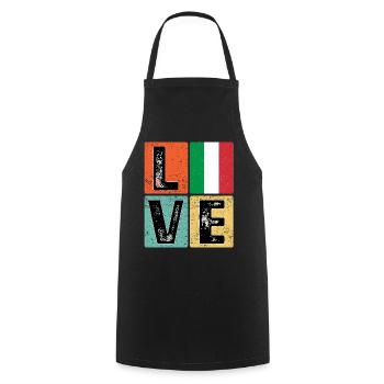 I Love Italy drapeau pour la fierté italienne - Tablier de cuisine - noir - Devant - AI Model Male 185 dark (185cm)