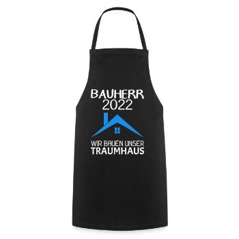 Bauherr Hausbau Baustelle Richtfest 2022 - Kochschürze - Schwarz - Vorne - AI Model Male 185 dark (185cm)