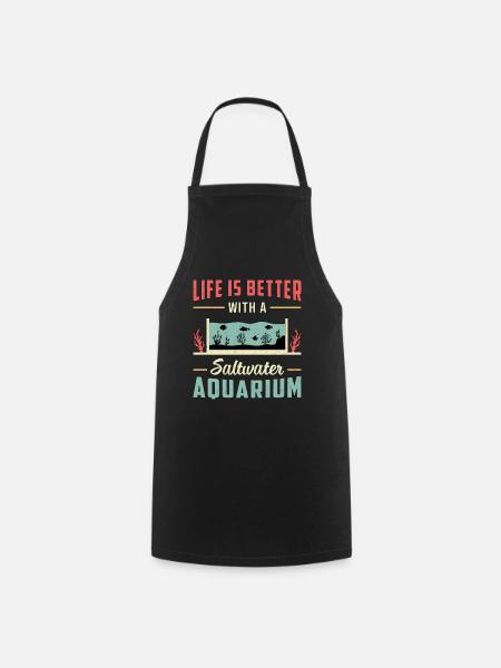 Salzwasser Aquarium Aquarist Aquaristik Geschenk - Kochschürze - Schwarz