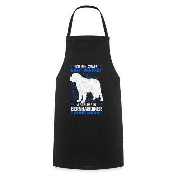 Mein Bernhardiner liebt mich Schweizer Hund Spruch - Kochschürze - Schwarz - Vorne - AI Model Male 185 dark (185cm)