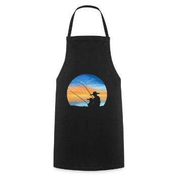 Fishing Together - Father and Son - Cooking Apron - black - Front - AI Model Male 185 dark (185cm)