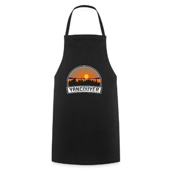 Vancouver Canada Skyline Vintage Sunset Travel Sou - Tablier de cuisine - noir - Devant - AI Model Male 185 dark (185cm)