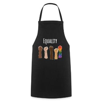 LGBTQ+ Equality Pride - Tablier de cuisine - noir - Devant - AI Model Male 185 dark (185cm)