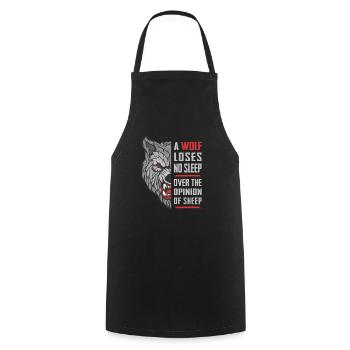 Wolf Motivation Slogan Gift - Cooking Apron - black - Front - AI Model Male 185 dark (185cm)