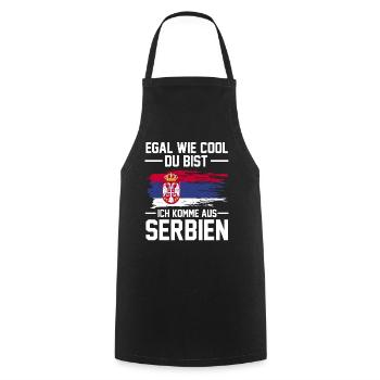 Serbische Flagge Serbe Serbin Serben Serbien - Kochschürze - Schwarz - Vorne - AI Model Male 185 dark (185cm)