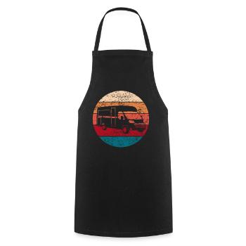 Camping Camper Motorhome Van Vintage Gift - Cooking Apron - black - Front - AI Model Male 185 dark (185cm)