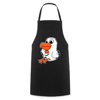 Famille de mouette - Mouette avec bébé - Mouette avec enfant - Tablier de cuisine - noir - Devant - AI Model Male 185 dark (185cm)