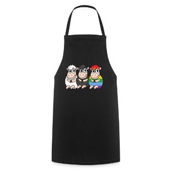 Black Sheep - Rainbow Sheep - Cooking Apron - black - Front - AI Model Male 185 dark (185cm)