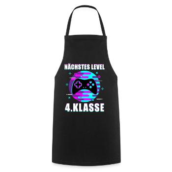 4. Klasse Gamer Zocker Spruch Schulbeginn Geschenk - Kochschürze - Schwarz - Vorne - AI Model Male 185 dark (185cm)