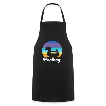 Poolboy Pool Bademeister Schwimmen - Kochschürze - Schwarz - Vorne - AI Model Male 185 dark (185cm)