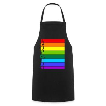 LGBTQIA Plus - Kochschürze - Schwarz - Vorne - AI Model Male 185 dark (185cm)