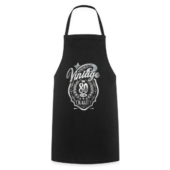 80th Birthday Vintage - Cooking Apron - black - Front - AI Model Male 185 dark (185cm)