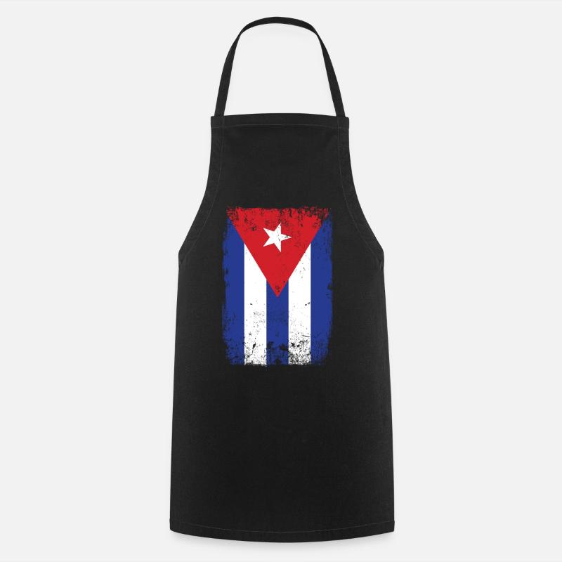 Cuba Drapeau Cuba Drapeau Vintage Grunge - Tablier de cuisine - noir