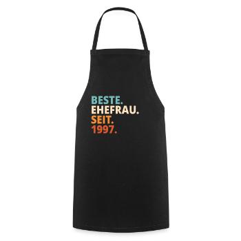 Beste Ehefrau Seit 1997 Hochzeitstag Jahrestag - Kochschürze - Schwarz - Vorne - AI Model Male 185 dark (185cm)