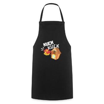 Cuck Cuck Black Forest Clock Funny Swabian Motif - Cooking Apron - black - Front - AI Model Male 185 dark (185cm)