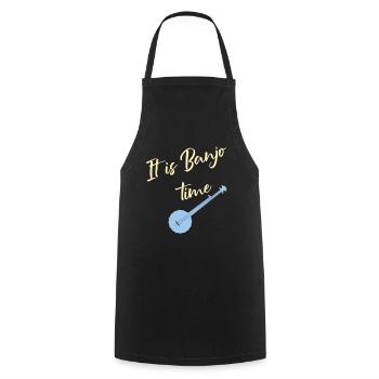 Banjo Vintage Bluegrass joueur de musique cadeau - Tablier de cuisine - noir - Devant - AI Model Male 185 dark (185cm)