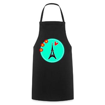 PARIS. CAPITAL CITY. CITY. FRANCE. PARISIAN. PARISIAN - Cooking Apron - black - Front - AI Model Male 185 dark (185cm)