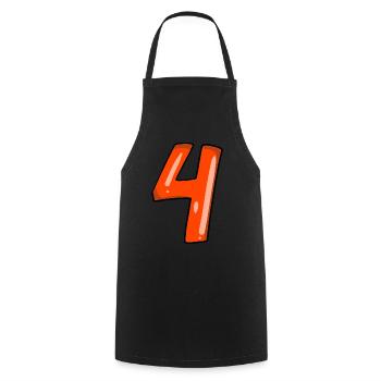 4 rouge - Tablier de cuisine - noir - Devant - AI Model Male 185 dark (185cm)
