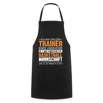 Basketball Trainer Geschenk - Kochschürze - Schwarz - Vorne - AI Model Male 185 dark (185cm)